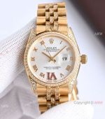 Swiss Copy Rolex Datejust Ruby and VI Diamond Dial Lady Watch